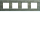 Hager - Plaque de finition Gallery 4 postes horizontale Pecan entraxe 71 mm