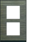 Hager - Plaque de finition Gallery 2 postes Pecan verticale entraxe 57 mm