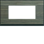 Hager - Plaque de finition Gallery 4 modules Pecan entraxe 57 mm