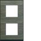Hager - Plaque de finition gallery 2 postes Pecan verticale entraxe 71 mm