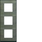 Hager - Plaque de finition Gallery 3 postes verticale Pecan entraxe 71 mm
