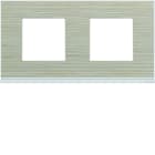 Hager - Plaque de finition Gallery 2 postes Latté entraxe horizontale 71 mm