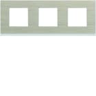 Hager - Plaque de finition gallery 3 postes horizontale Latté entraxe 71 mm