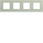 Hager - Plaque de finition gallery 4 postes horizontale Latté entraxe 71 mm