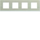 Hager - Plaque de finition Gallery 4 postes horizontale Latté entraxe 71 mm