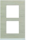 Hager - Plaque de finition Gallery 2 postes Latté verticale entraxe 57 mm