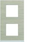 Hager - Plaque de finition Gallery 2 postes Latté verticale entraxe 71 mm