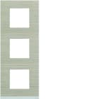 Hager - Plaque de finition Gallery 3 postes verticale Latté entraxe 71 mm