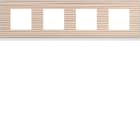 Hager - Plaque gallery 4 postes horizontale 71 mm latté, placage bois beige mat