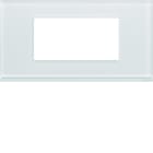 Hager - Plaque de finition Gallery 4 modules Moon glass entraxe 71 mm