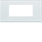 Hager - Plaque de finition gallery 4 modules Moon glass entraxe 71 mm