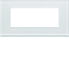 Hager - Plaque de finition gallery 5 modules Moon glass entraxe 71 mm
