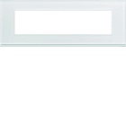 Hager - Plaque de finition gallery 8 modules Moon glass entraxe 71 mm