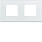 Hager - Plaque de finition Gallery 2 poste Moon glass entraxe 71 mm