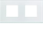 Hager - Plaque de finition gallery 2 poste Moon glass entraxe 71 mm
