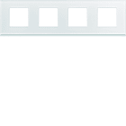 Hager - Plaque de finition gallery 4 postes horizontale Moon glass entraxe 71 mm