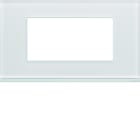 Hager - Plaque de finition Gallery 4 modules Moon glass entraxe 57 mm