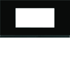 Hager - Plaque de finition Gallery 4 modules Midnight glass entraxe 71 mm