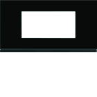 Hager - Plaque de finition gallery 4 modules Midnight glass entraxe 71 mm