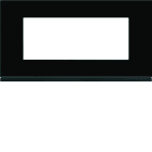 Hager - Plaque de finition gallery 5 modules Midnight glass entraxe 71 mm