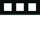 Hager - Plaque de finition Gallery 3 postes horizontale Midnight glass entraxe 71 mm