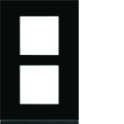 Hager - Plaque de finition gallery 2 poste Midnight glass entraxe 57 mm