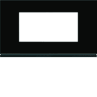 Hager - Plaque de finition Gallery 4 modules Midnight glass entraxe 57 mm