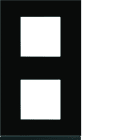 Hager - Plaque de finition Gallery 2 poste Midnight glass vertical entraxe 71 mm