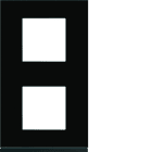 Hager - Plaque de finition gallery 2 poste Midnight glass vertical entraxe 71 mm