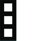 Hager - Plaque de finition Gallery 3 postes verticale Midnight glass entraxe 71 mm
