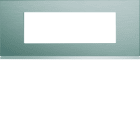 Hager - Plaque de finition Gallery 6 modules Bright inox entraxe 57 mm
