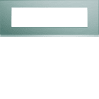 Hager - Plaque de finition Gallery 8 modules Bright inox entraxe 71 mm