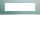 Hager - Plaque de finition gallery 8 modules Bright inox entraxe 71 mm