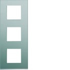 Hager - Plaque de finition gallery 3 postes verticale Bright inox entraxe 71 mm