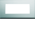 Hager - Plaque de finition Gallery 5 modules Natural alu entraxe 71 mm