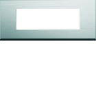 Hager - Plaque de finition gallery 6 modules Natural alu entraxe 57 mm