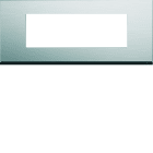 Hager - Plaque de finition Gallery 6 modules Natural alu entraxe 57 mm