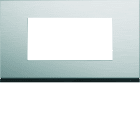 Hager - Plaque de finition Gallery 4 modules Natural alu entraxe 57 mm