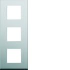 Hager - Plaque de finition Gallery 3 postes verticale Natural alu entraxe 71 mm