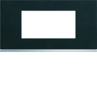 Hager - Plaque de finition gallery 4 modules Dark rock entraxe 71 mm