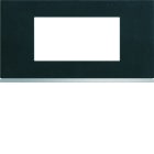 Hager - Plaque de finition Gallery 4 modules Dark rock entraxe 71 mm