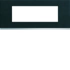 Hager - Plaque de finition Gallery 6 modules Dark rock entraxe 57 mm
