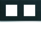 Hager - Plaque de finition gallery 2 poste Dark rock entraxe 71 mm