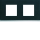 Hager - Plaque de finition Gallery 2 poste ?Dark rock entraxe 71 mm