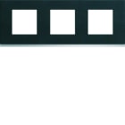 Hager - Plaque de finition Gallery 3 postes horizontale Dark rock entraxe 71 mm