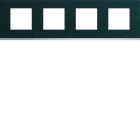Hager - Plaque de finition Gallery 4 postes horizontale Dark rock entraxe 71 mm
