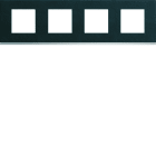 Hager - Plaque de finition gallery 4 postes horizontale Dark rock entraxe 71 mm