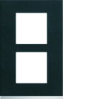 Hager - Plaque de finition gallery 2 postes Dark rock verticale entraxe 57 mm