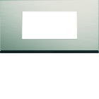 Hager - Plaque de finition Gallery 4 modules Antique alu entraxe 71 mm