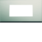 Hager - Plaque de finition gallery 4 modules Antique alu entraxe 71 mm